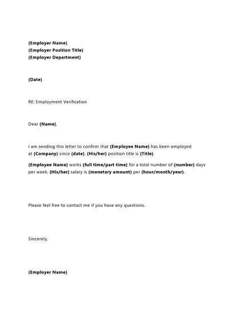 30 Employment Verification Letter Samples Word Pdf Templatearchive