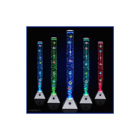 The colorful bubble tube with floating faux fish create a sensory calming experience and creative focal point to captivate a person with autism's imagination. 90cm LED Sensory Colour Changing Bubble Lamp with Plastic Fish