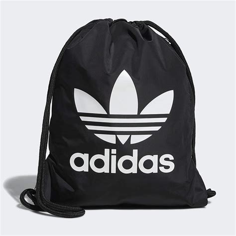 Amazon Com Adidas Originals Trefoil Sackpack Black White One Size Drawstring Bags