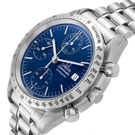 Omega Speedmaster Date Blue Dial Chronograph Mens Watch 35118000