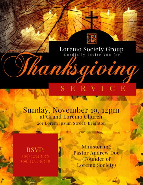 Thanksgiving Service Flyer Template Postermywall