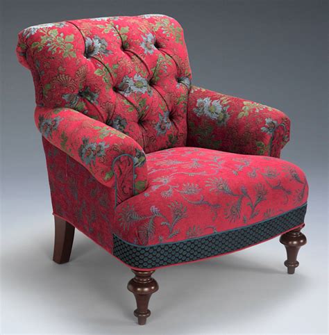 The set of armchairs comes with upholstered seats and features loose cushions. Middlebury Chair in Red Wine by Mary Lynn O'Shea ...
