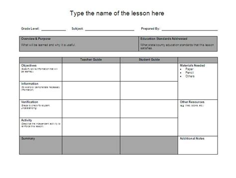 Lesson Plan Template Rich Image And Wallpaper