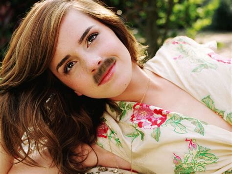 Celebrities With Mustaches Emma Watson