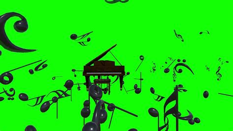 Music Notes Falling On A Piano Animation Green Screen Clips Youtube