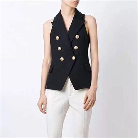 High Quality New Stylish 2019 Designer Vest Womens Double Breasted