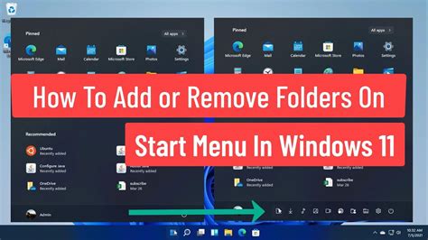 How To Add Or Remove Folders On Start Menu In Windows 11 Youtube