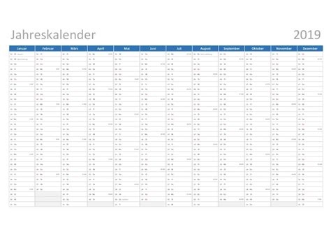 Jahreskalender 2021 Excel Kostenlos Excel Jahreskalender Kalender