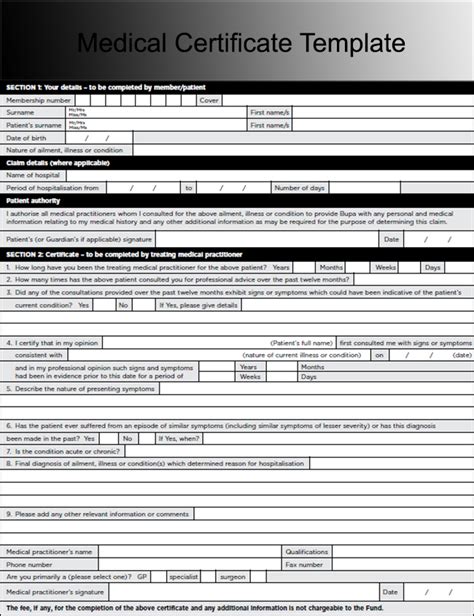 30 Medical Certificate Template Free Word Pdf Documents