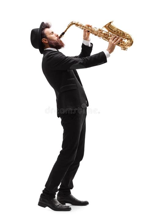 Man Playing On A Saxophone Stock Image Image Of Instrument 90935645
