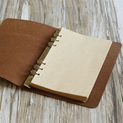 Personalized Simple A5 6 Ring Binder Notebook Leather Etsy Australia