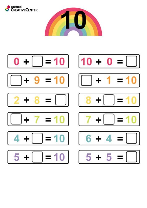 Printable Learning Activity For Free Number Bonds To 10 Addition