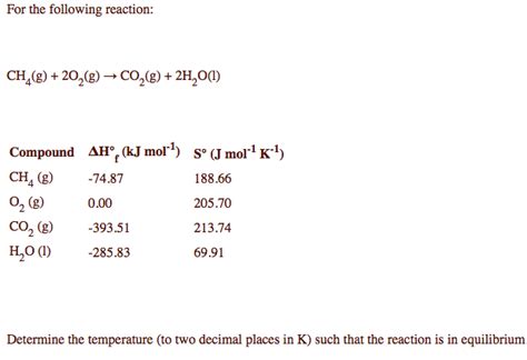 Solved For The Following Reaction Ch4 2o2 G Rightarr