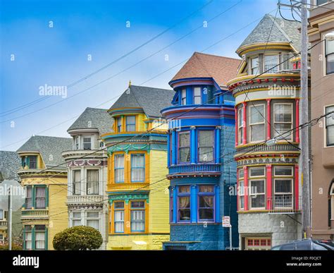 Colorful Victorian Homes San Francisco California Stock Photo Alamy