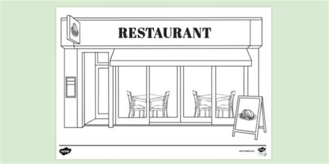 Free Restaurant Colouring Page Primary School Twinkl