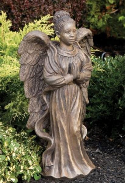 African American Garden Angel Female Statue 2475 Inches