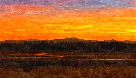 Mountain Sunset Landscape Rogue Art Paintings And Prints Landscapes