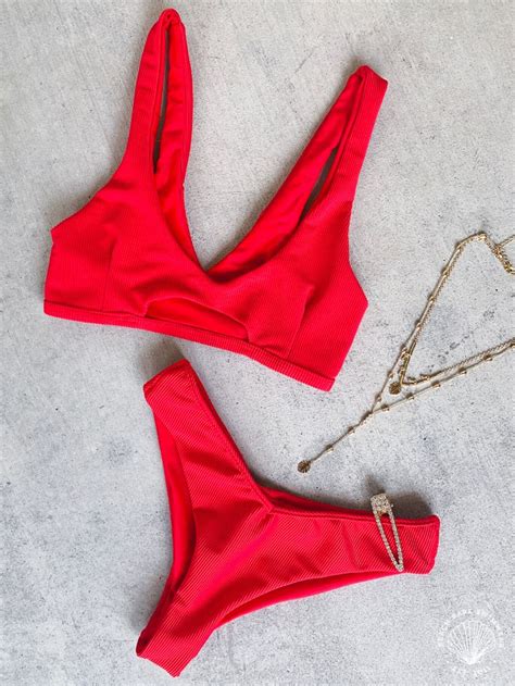 Red Mia Bikini Shop Swimwear Cute Bikinis Trendy Swimsuits 2019