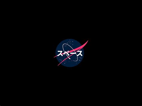 Nasa Japanese Art Logo Minimalism Dark • For You For And Mobile Hd