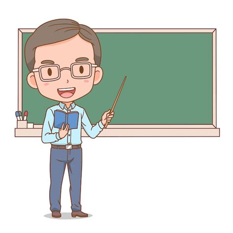 Premium Vector Cartoon Illustration Of Male Teacher Holding A Stick