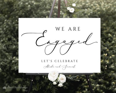 Engagement Party Welcome Sign Simple We Are Engaged Welcome Etsy