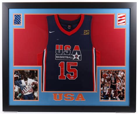 Magic Johnson Signed Team Usa Custom Framed Jersey Display Psa