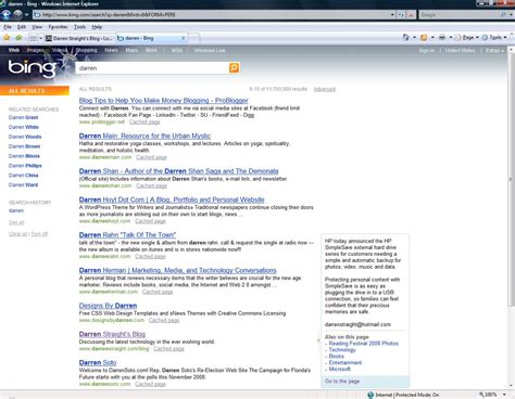 My Website Position In Bing For July 2009 Darren Straights Blog