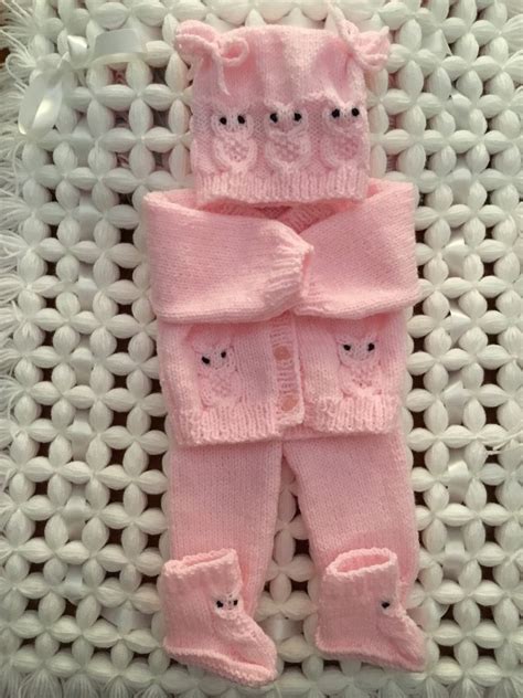 Knitted Doll Clothes Baby Annabell Owl Pram Suit Dolls Bishop