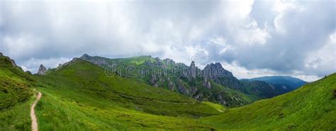 Panoramic View Of Mount Ciucas On Summer Stock Image Image Of Alpine