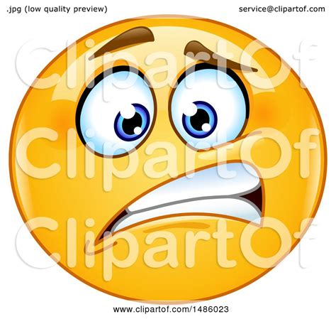 Clipart Of A Nervous Or Worried Emoji Royalty Free Vector