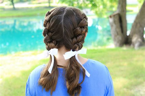Double Knotted Braids Cute Girls Hairstyles