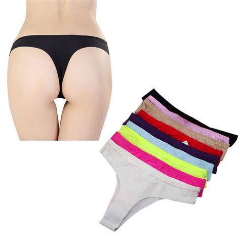 Buy Women Invisible Underwear Briefs G Strings Ice Silk Seamless Crotch