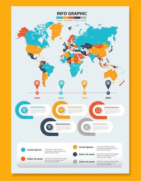 World Map Infographics Design Template Place
