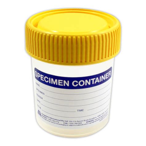 100 X Urine Lab Specimen Containers Jars Cups Leakproof Id Label Yellow