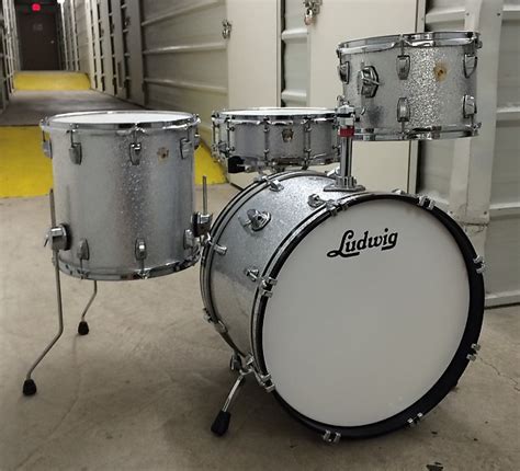Ludwig Classic Maple Silver Sparkle Drum Set Reverb
