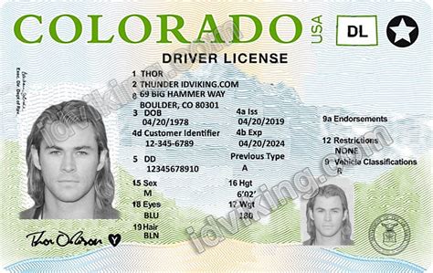 Fake Document Editing Services Colorado Driving Licence Template