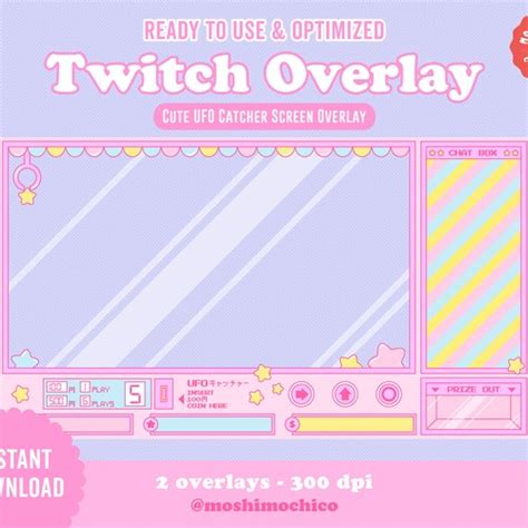 Twitch Stream Overlay Cute Arcade Crane Machine Version 2 Etsy Canada