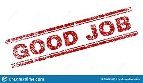 Scratched Textured Good Job Stamp Seal Stock Vector Illustration Of