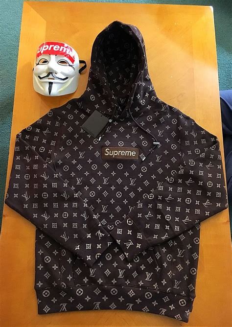 It is showcased in a range of garments, woven in. Supreme X Louis Vuitton Hoodie Brown Price | Supreme and ...