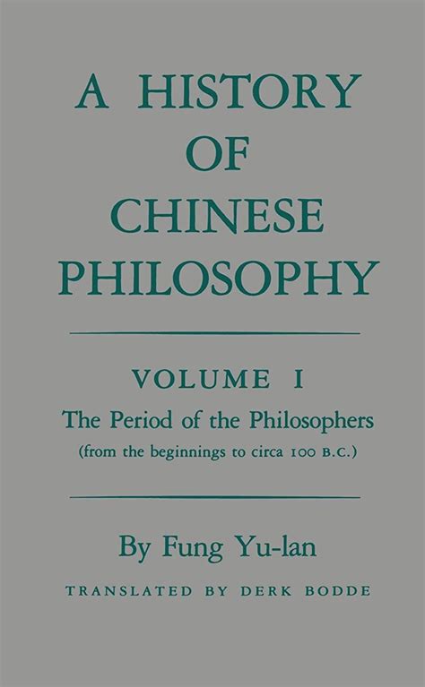 A History Of Chinese Philosophy Volume 1 The Period Of The