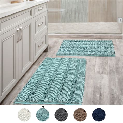 Shaggy Chenille Bathroom Rug Non Slip Thick Mat Extra Soft And