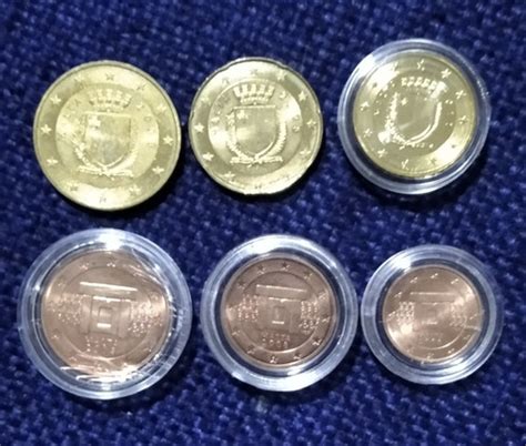 Set De 6 Monedas De Malta De Centavos De Euro Encapsuladas Envío Gratis