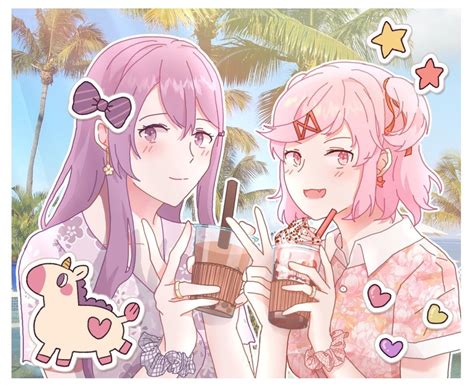 Reddit Ddlc Natsuki And Yuri Having Drinks Together 💜💗 By Yuna