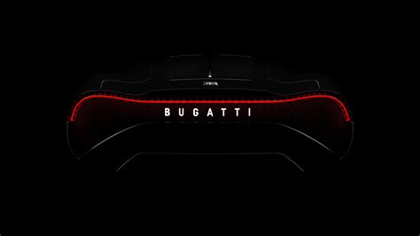 4k 5k 2019 La Voiture Noire Bugatti Back View Black Background Hd