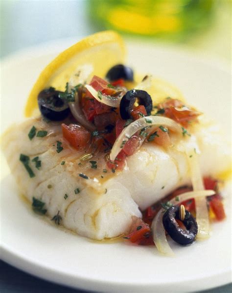 Gourmet Fish With Mediterranean Garnish Recipe Eat Smarter Usa