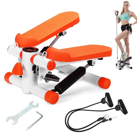 Mini Aerobic Stair Stepper Climber With Resistance Bands Fitness