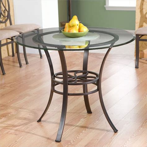 Morden round glass dining table and 4 dining chair solid wood for small kitchen. Glass Top Dining Tables - HomesFeed
