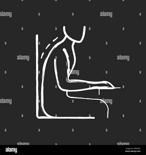 Being Bent Over Desk Chalk White Icon On Black Background Stock Vector Image And Art Alamy