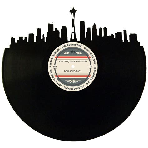 Seattle Skyline Records Redone Label Vinyl Record Art