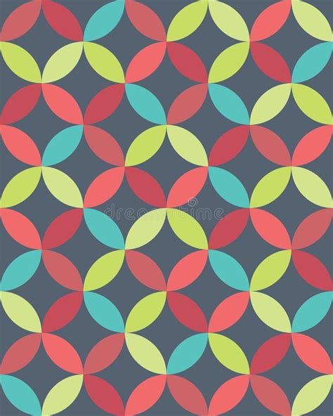 Vector Modern Seamless Colorful Geometry Overlapping Circles Pattern